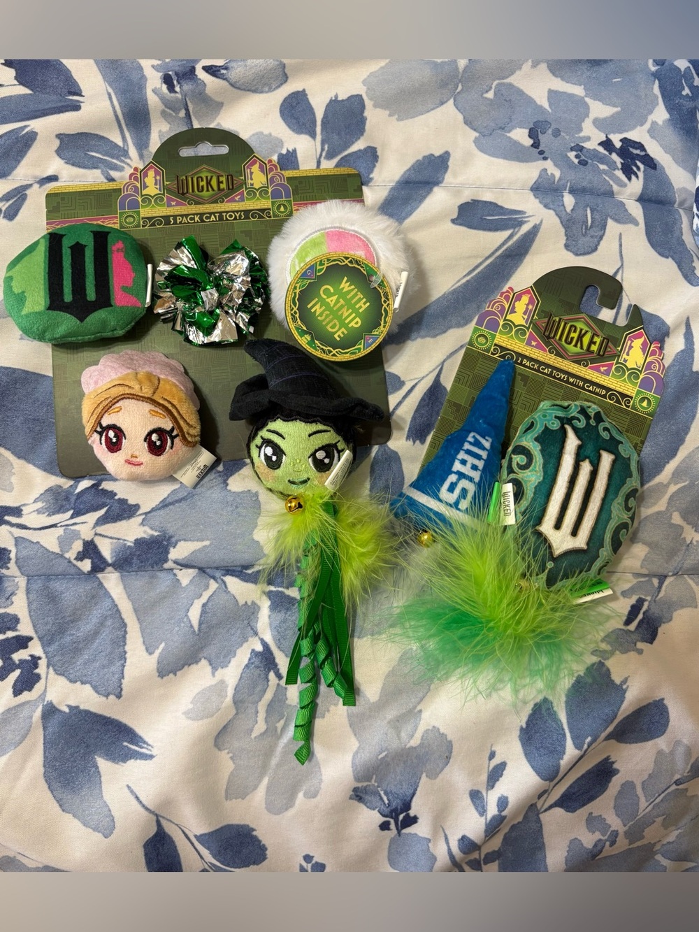 Wicked Green & Blue Cat Toy Variety Pack with Feathers